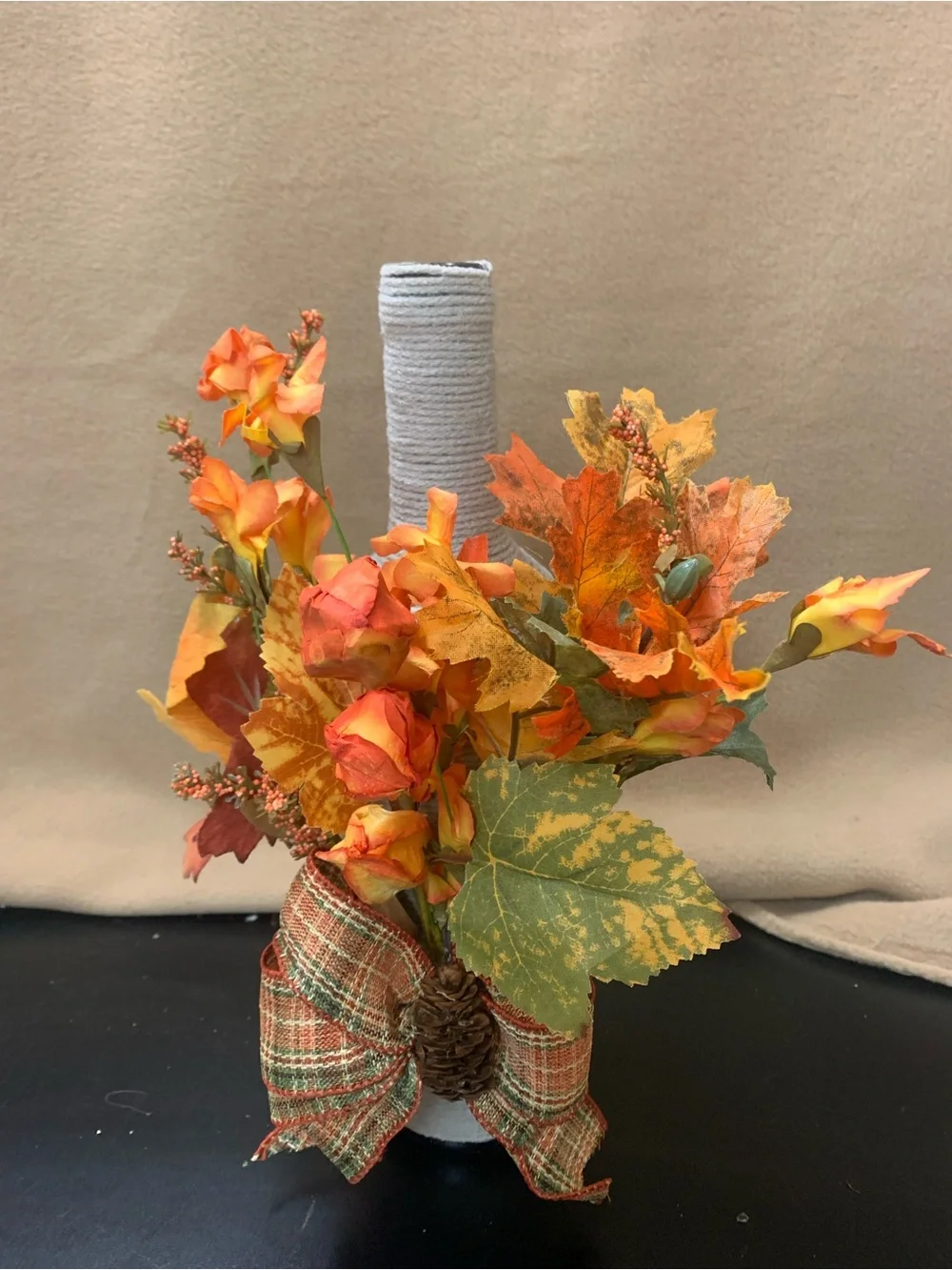 Autumn Harvest Faux Floral Arrangement in Orange. Inv 595